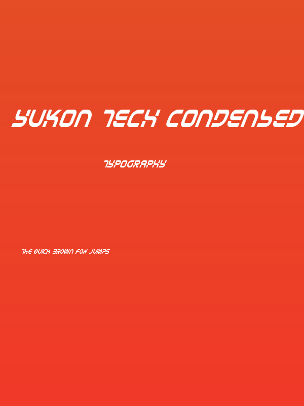 Yukon Tech Condensed Italic Poster