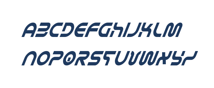 Yukon Tech Condensed Italic Lowercase