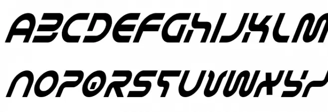 Yukon Tech Condensed Italic Font LOWERCASE