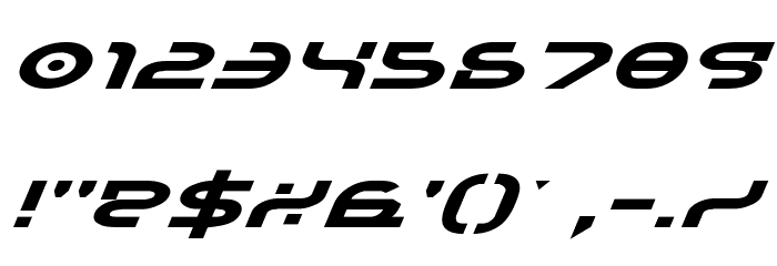 Yukon Tech Expanded Italic Font OTHER CHARS