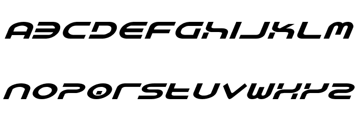 Yukon Tech Expanded Italic Font LOWERCASE