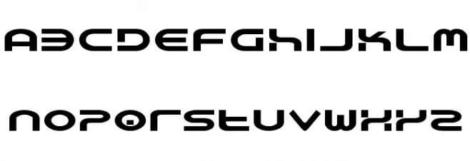 Yukon Tech Expanded Schriftart Kleinbuchstaben