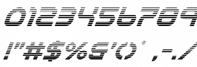 Yukon Tech Gradient Italic Font OTHER CHARS