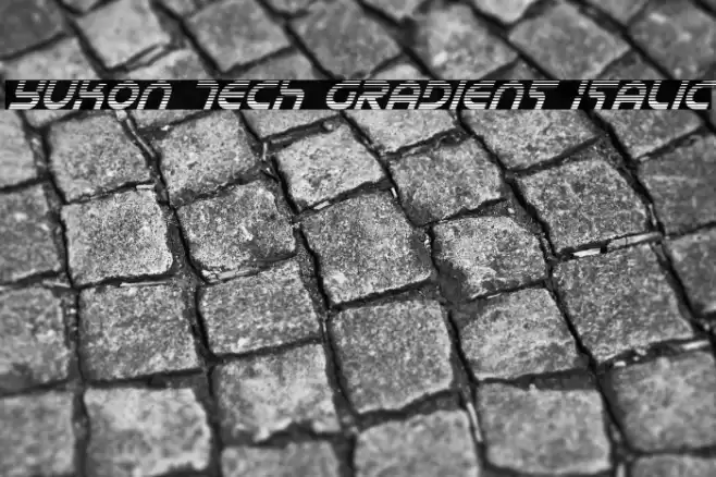 Yukon Tech Gradient Italic Font examples