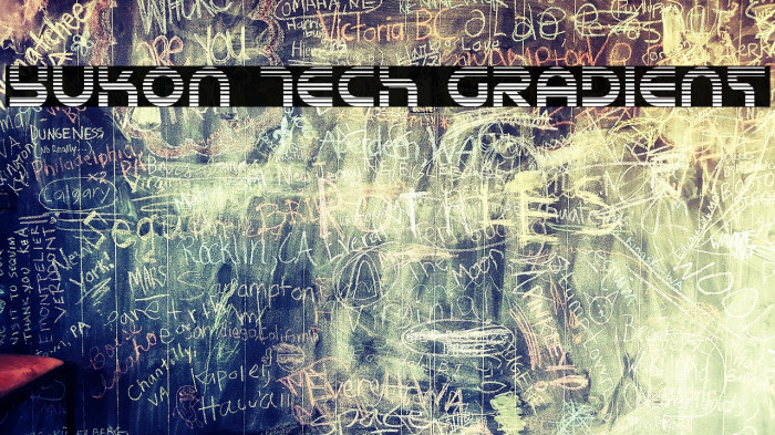 Yukon Tech Gradient Font examples