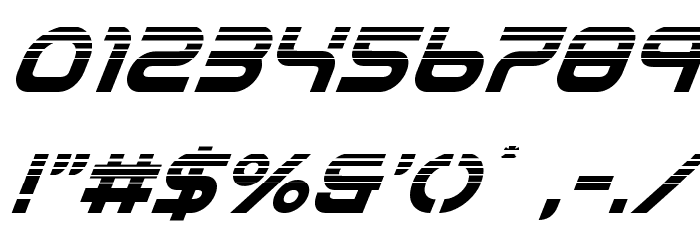 Yukon Tech Halftone Italic Font OTHER CHARS