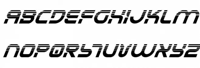 Yukon Tech Halftone Italic Caratteri MAIUSCOLE