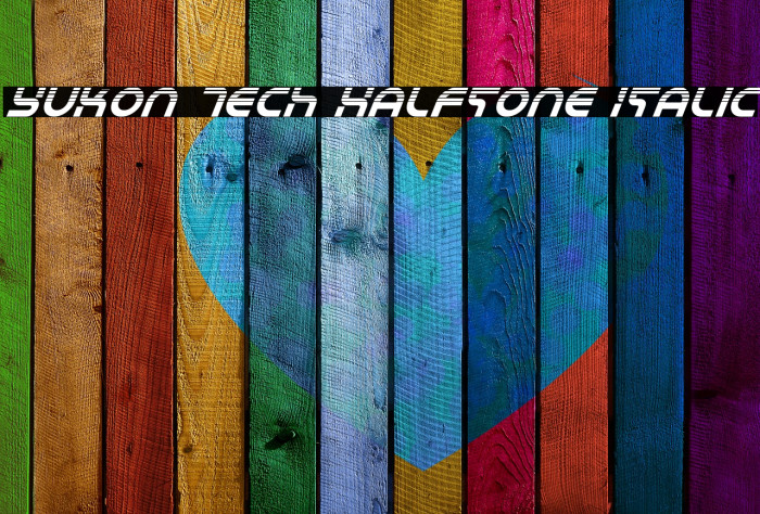 Yukon Tech Halftone Italic Font examples