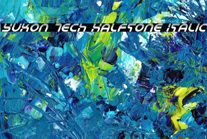Yukon Tech Halftone Italic Font examples