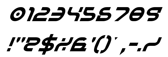 Yukon Tech Italic Font OTHER CHARS