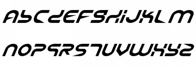 Yukon Tech Italic Шрифта ВЕРХНИЙ