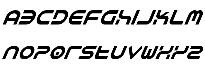 Yukon Tech Italic Font LOWERCASE