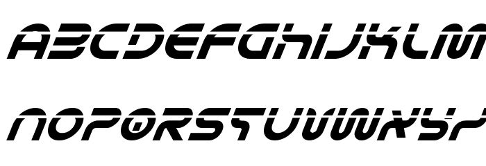 Yukon Tech Laser Italic Font LOWERCASE