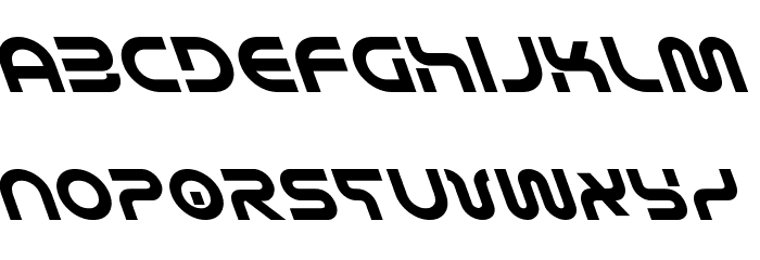 Yukon Tech Leftalic Font LOWERCASE