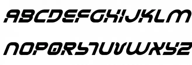 Yukon Tech Semi-Bold Italic फ़ॉन्ट अपरकेस