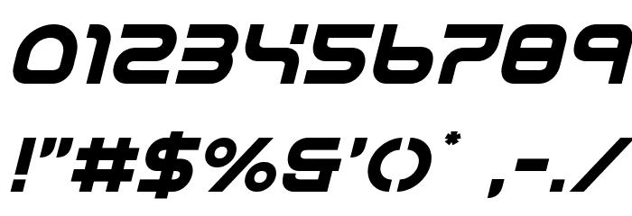 Yukon Tech Semi-Italic Font OTHER CHARS