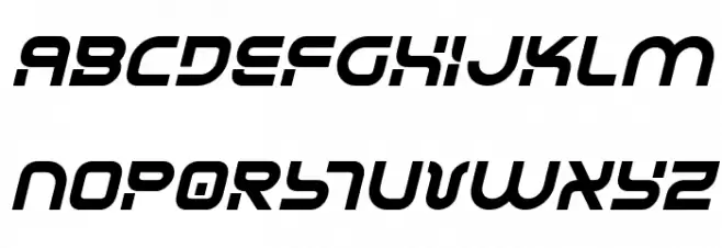 Yukon Tech Semi-Italic Font UPPERCASE