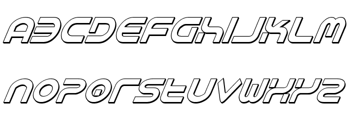 Yukon Tech Shadow Italic Font LOWERCASE