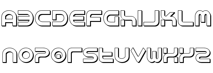 Yukon Tech Shadow Font LOWERCASE