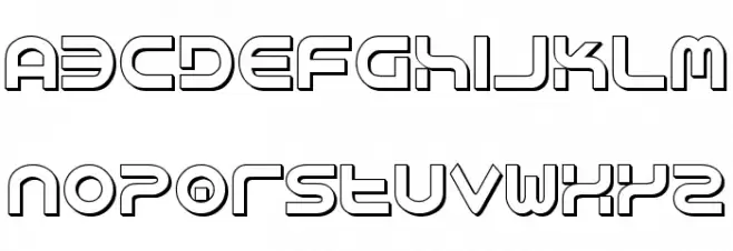 Yukon Tech Shadow Font LOWERCASE