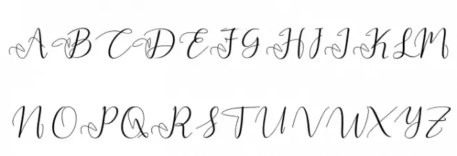 YulindaScript 字体 大写