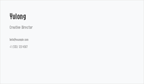 Yulong Business Card