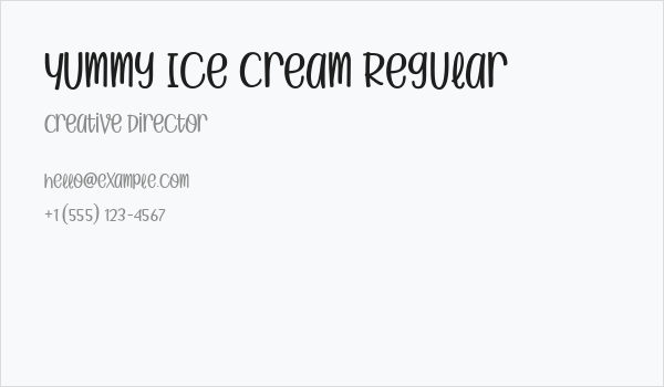 Yummy Ice Cream Regular Business Card