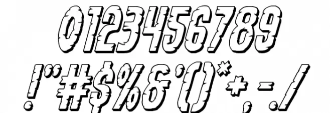 Yummy Mummy 3D Italic Font OTHER CHARS