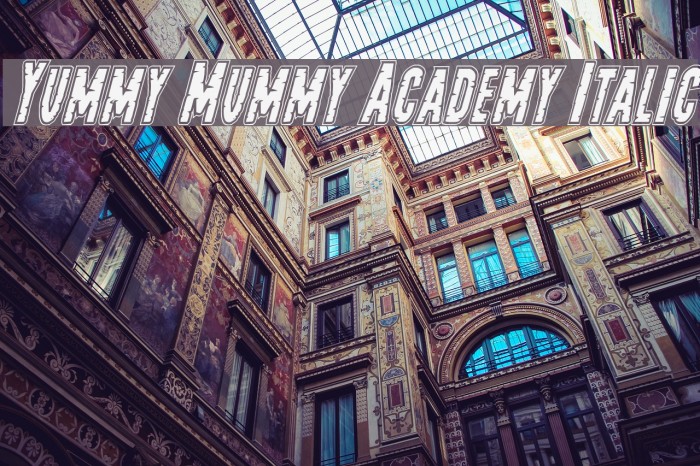 Yummy Mummy Academy Italic Font examples