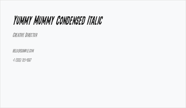 Yummy Mummy Condensed Italic Business Card