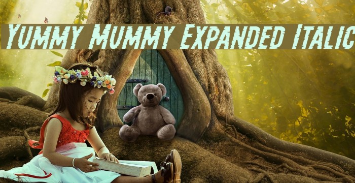 Yummy Mummy Expanded Italic Font examples