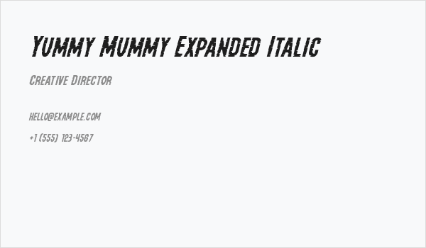 Yummy Mummy Expanded Italic Business Card