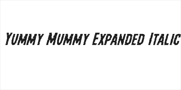 Yummy Mummy Expanded Italic Logo