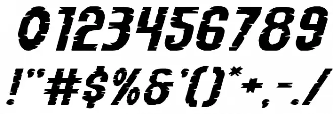 Yummy Mummy Extra-Expanded Italic Font OTHER CHARS