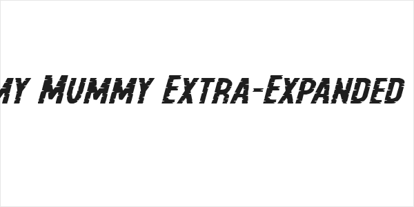 Yummy Mummy Extra-Expanded Italic Logo