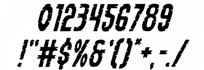 Yummy Mummy Staggered Italic Font OTHER CHARS