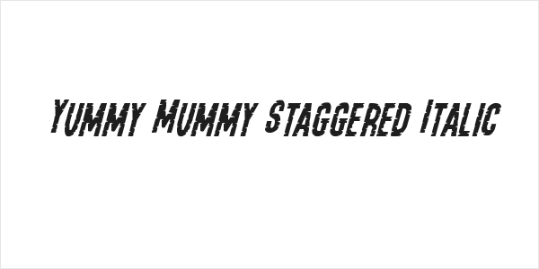 Yummy Mummy Staggered Italic Logo