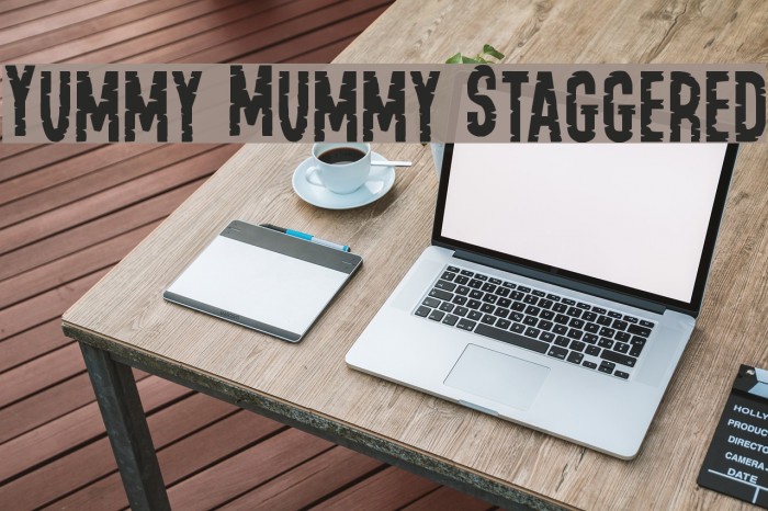 Yummy Mummy Staggered Font examples