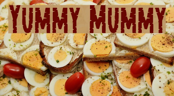 Yummy mummy. Шрифт Мумия.