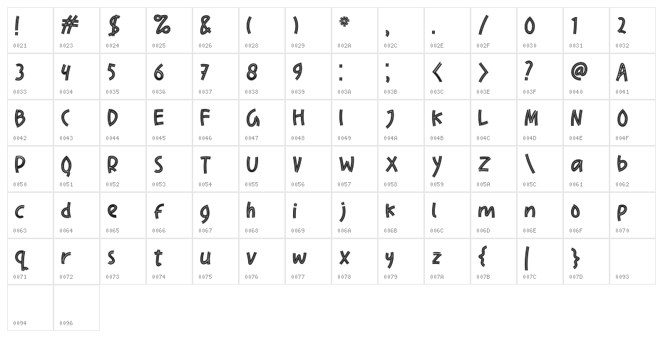 Yumna Regular Character Map