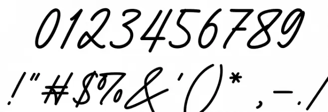 Yustine Signature フォント その他の文字