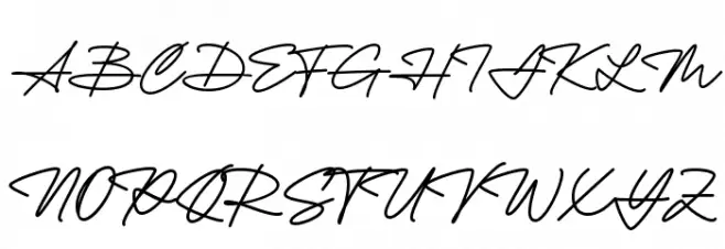 Yustine Signature フォント 大文字