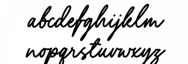 Yustine Signature フォント 小文字