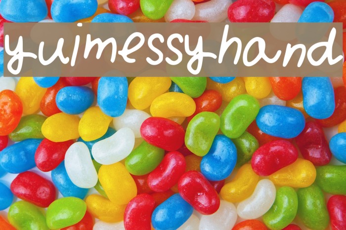 yuimessyhand Font examples