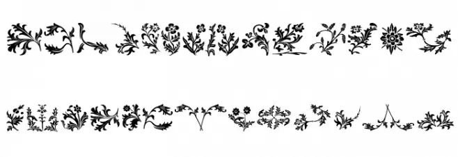 YY Old English Dingbats Schriftart Groß