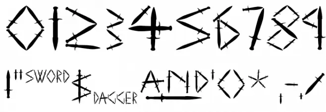 YY Sword and Dagger फ़ॉन्ट अन्य घर का काम