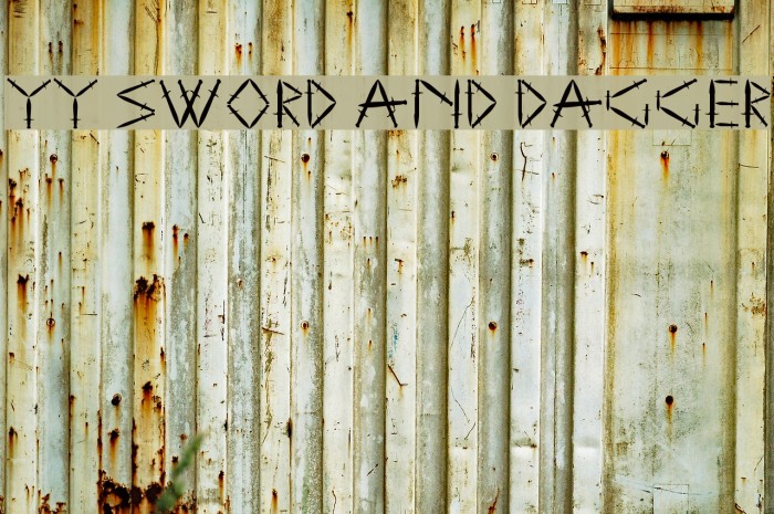 YY Sword and Dagger Font examples