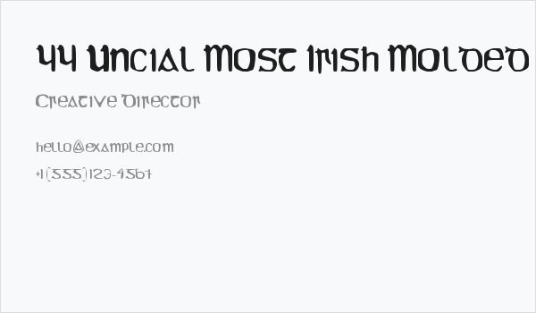 YY Uncial Most Irish Molded Business Card
