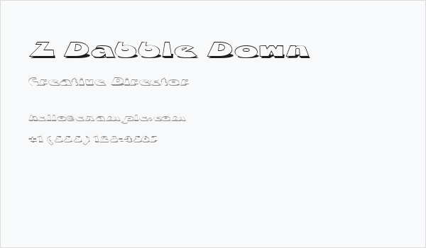 Z Dabble Down Business Card