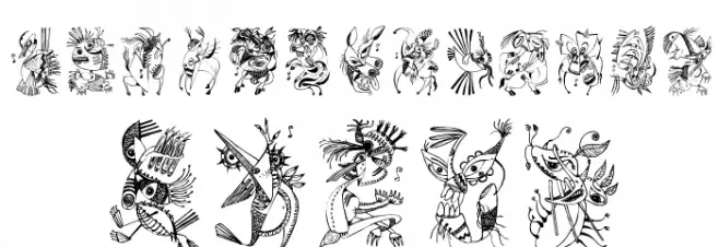 Z-Most Critter 2 Schriftart Kleinbuchstaben